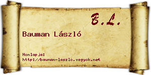Bauman László névjegykártya